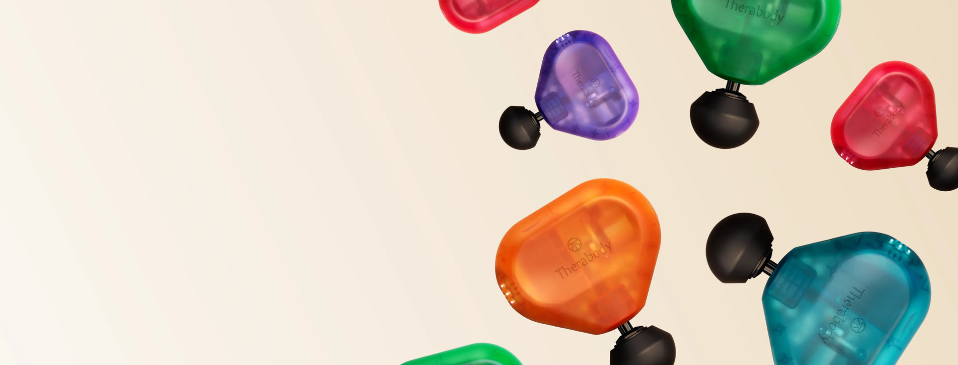 Colorful Therabody portable massage devices